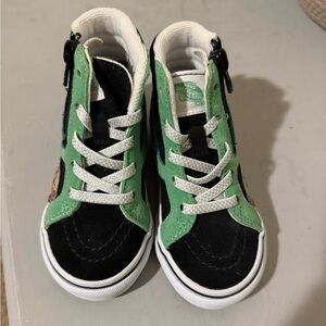 Vans Kids High-Top Sneakers - Black and Green
